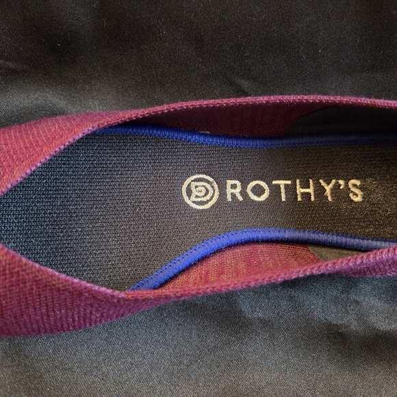 ROTHY'S The Merino Aubergine Purple Pointed Flat Shoes 8.5 - Picture 8 of 11